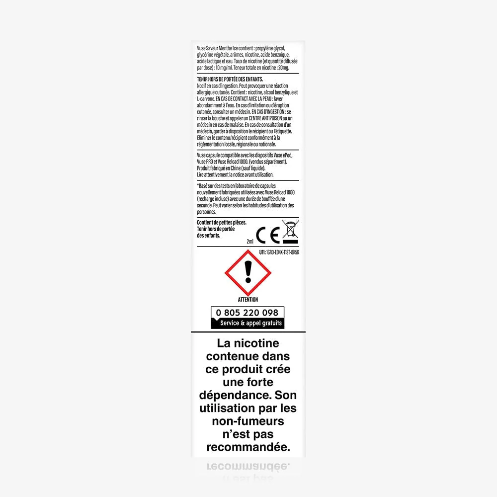Vuse Reload 1000 Bar Saveur Menthe Ice - Image 4