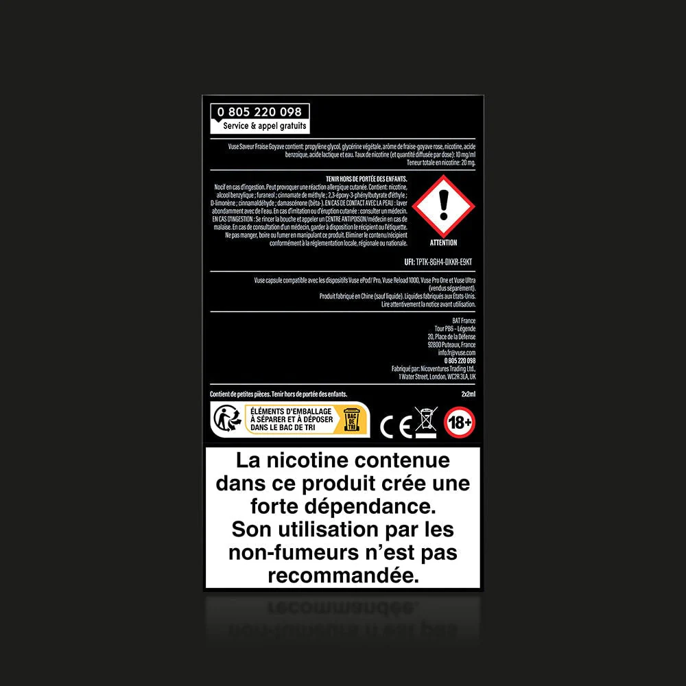 Vuse Ultra Saveur Fraise Goyave - Image 4
