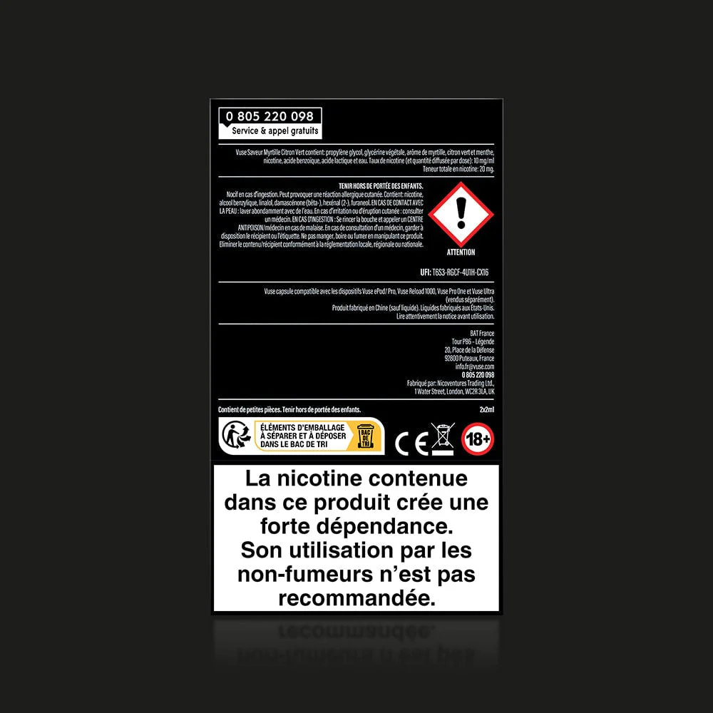 Vuse Ultra Saveur Myrtille Citron Vert - Image 4
